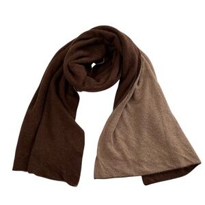 Note Di Anita Wool  Blend Scarf Wrap 23x79” Brown Classic Luxury Oversized NWT